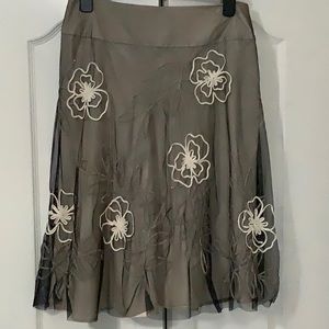 Sunny Leigh black embroidered tulle skirt